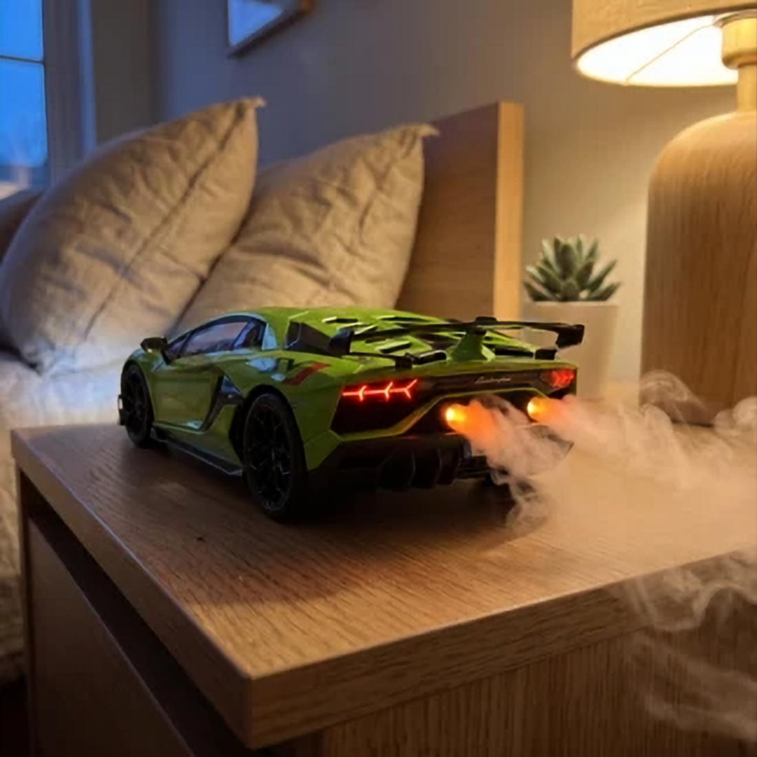 Turbo Haze Green Aventador SVJ exhaust mist humidifier